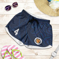 Custom Scotland National Football Shorts for Women Tartan Patchwork and Sport Lion - Wonder Print Shop