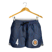 Custom Scotland National Football Shorts for Women Tartan Patchwork and Sport Lion - Wonder Print Shop