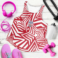 Custom Soccer 2026 USA Women Racerback Tank Red Star Stylized