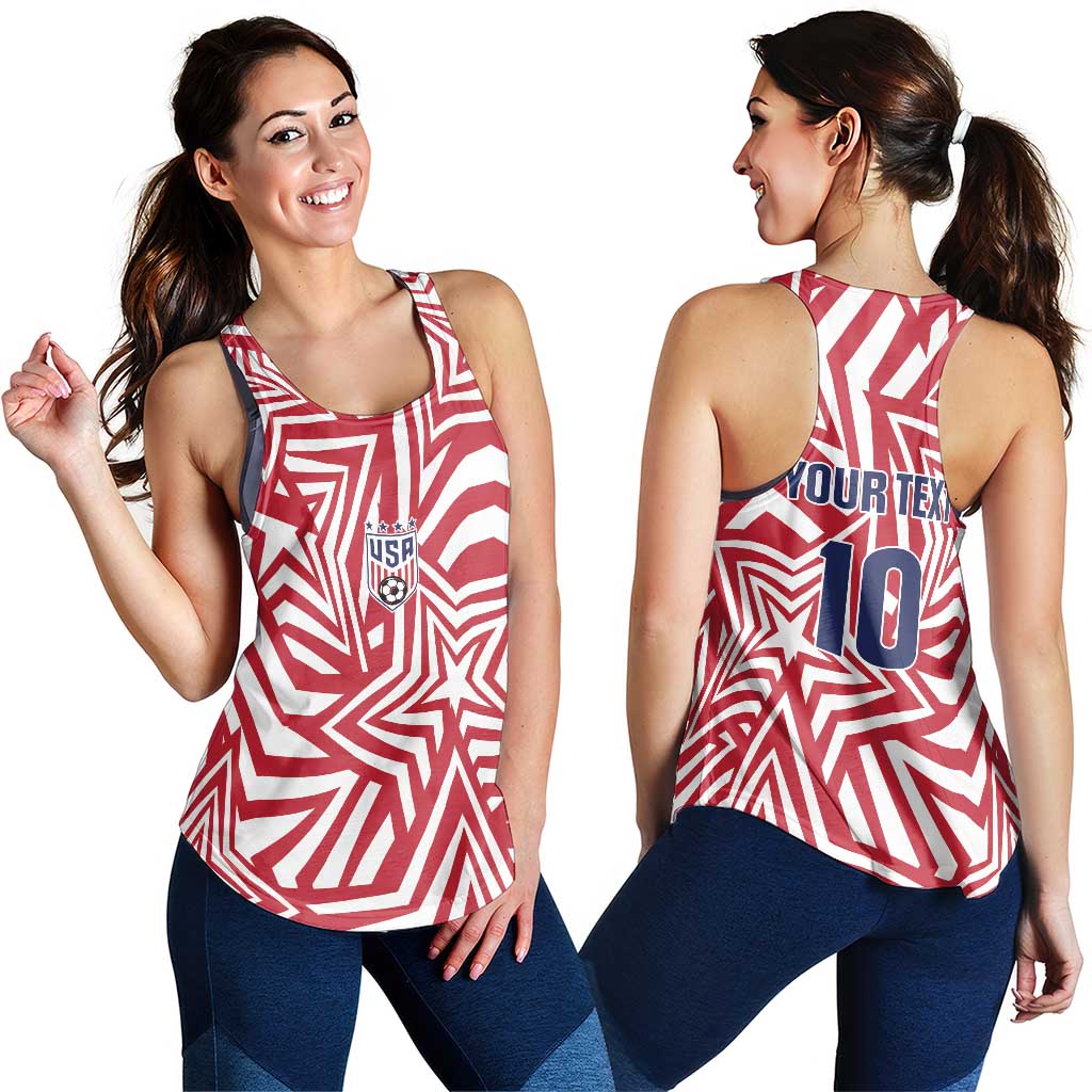 Custom Soccer 2026 USA Women Racerback Tank Red Star Stylized