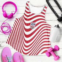 Custom Soccer 2026 USA Women Racerback Tank Wave Flag Stylized