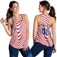 Custom Soccer 2026 USA Women Racerback Tank Wave Flag Stylized