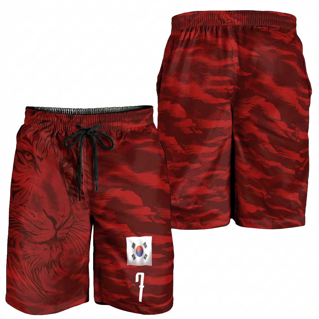 Custom South Korea National Football Shorts for Men Tigers-Taegeuk Warriors Red