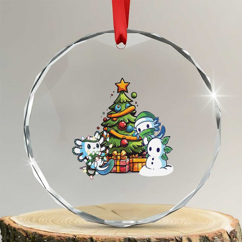 Cute Axolotl Xmas Tree Crystal Glass Ornament TS09