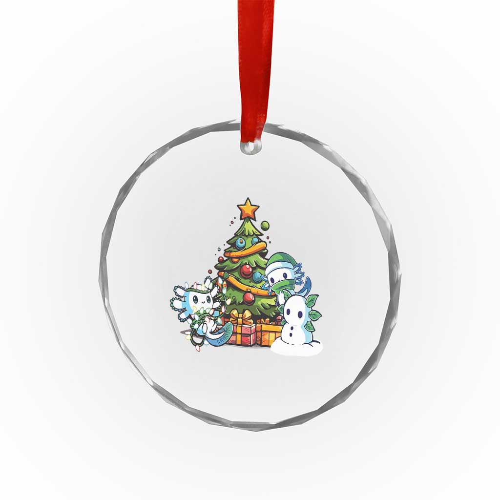 Cute Axolotl Xmas Tree Crystal Glass Ornament TS09