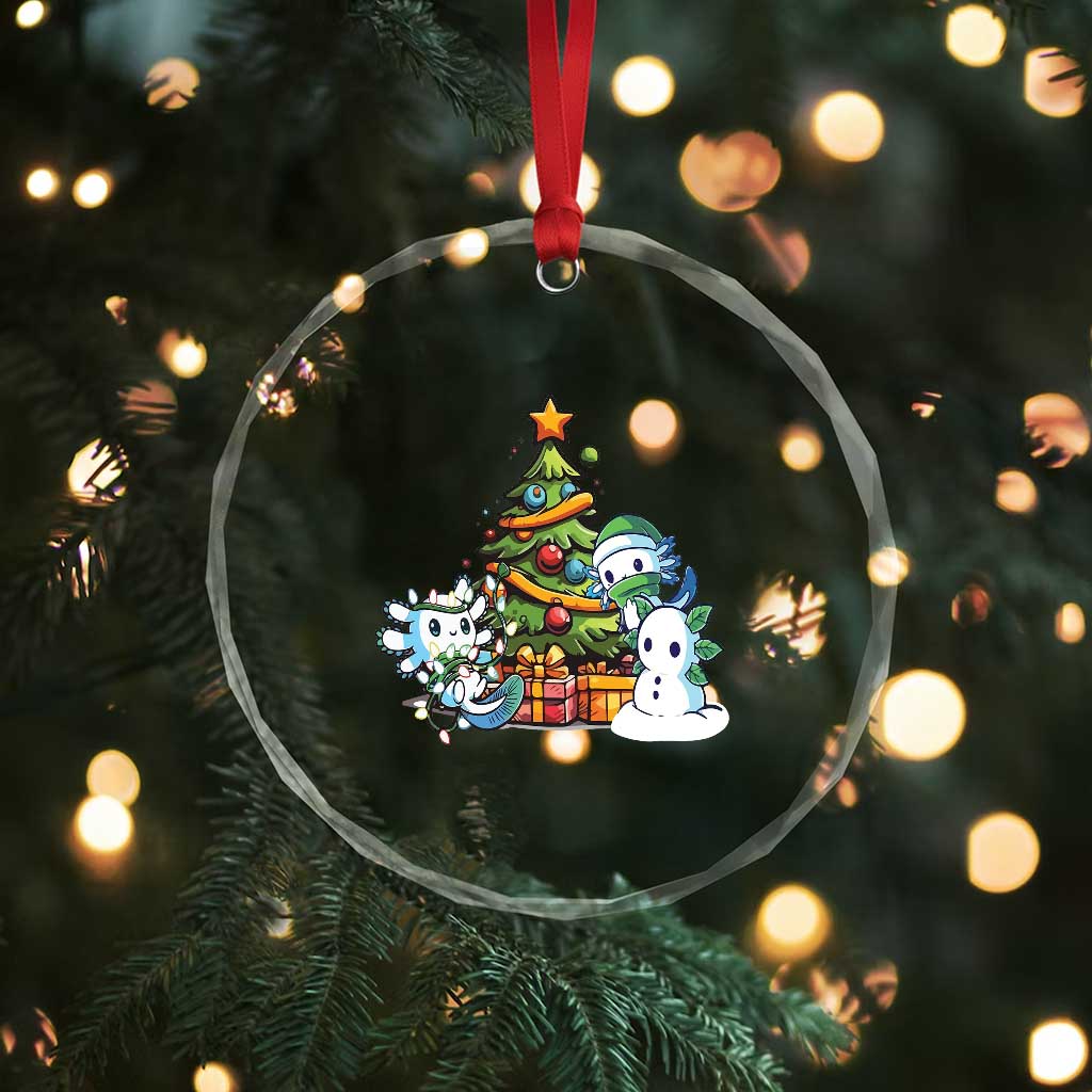 Cute Axolotl Xmas Tree Crystal Glass Ornament TS09