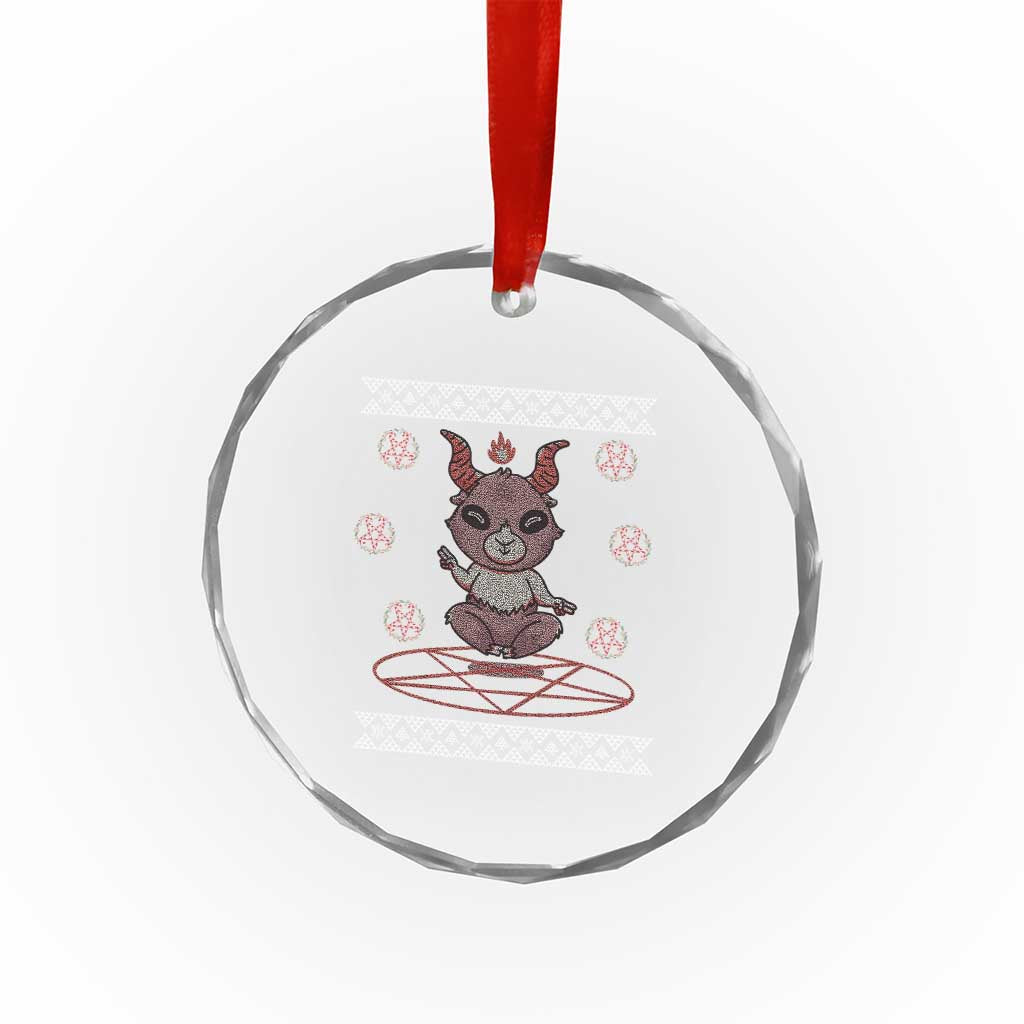 Cute Baby Baphomet Crystal Glass Ornament Ugly Christmas Sweater Occult Gift TS02