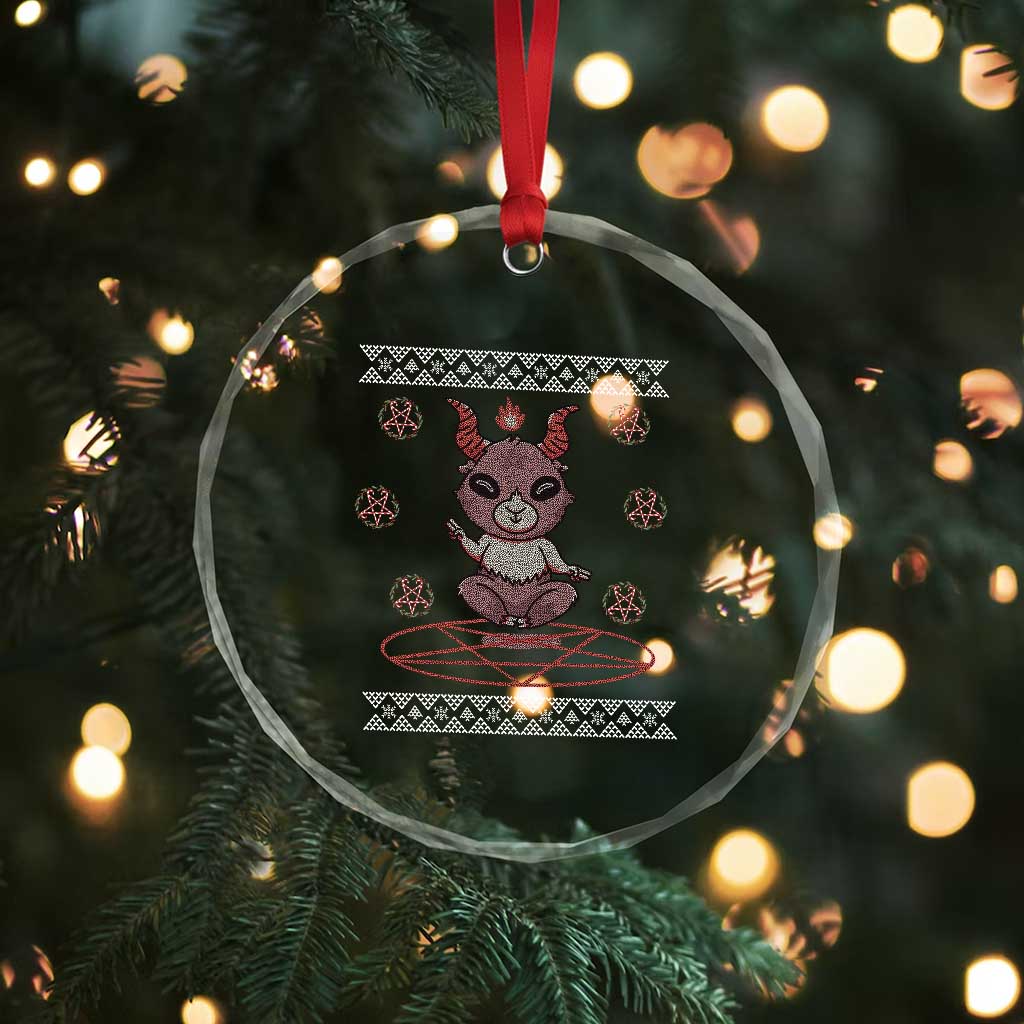 Cute Baby Baphomet Crystal Glass Ornament Ugly Christmas Sweater Occult Gift TS02