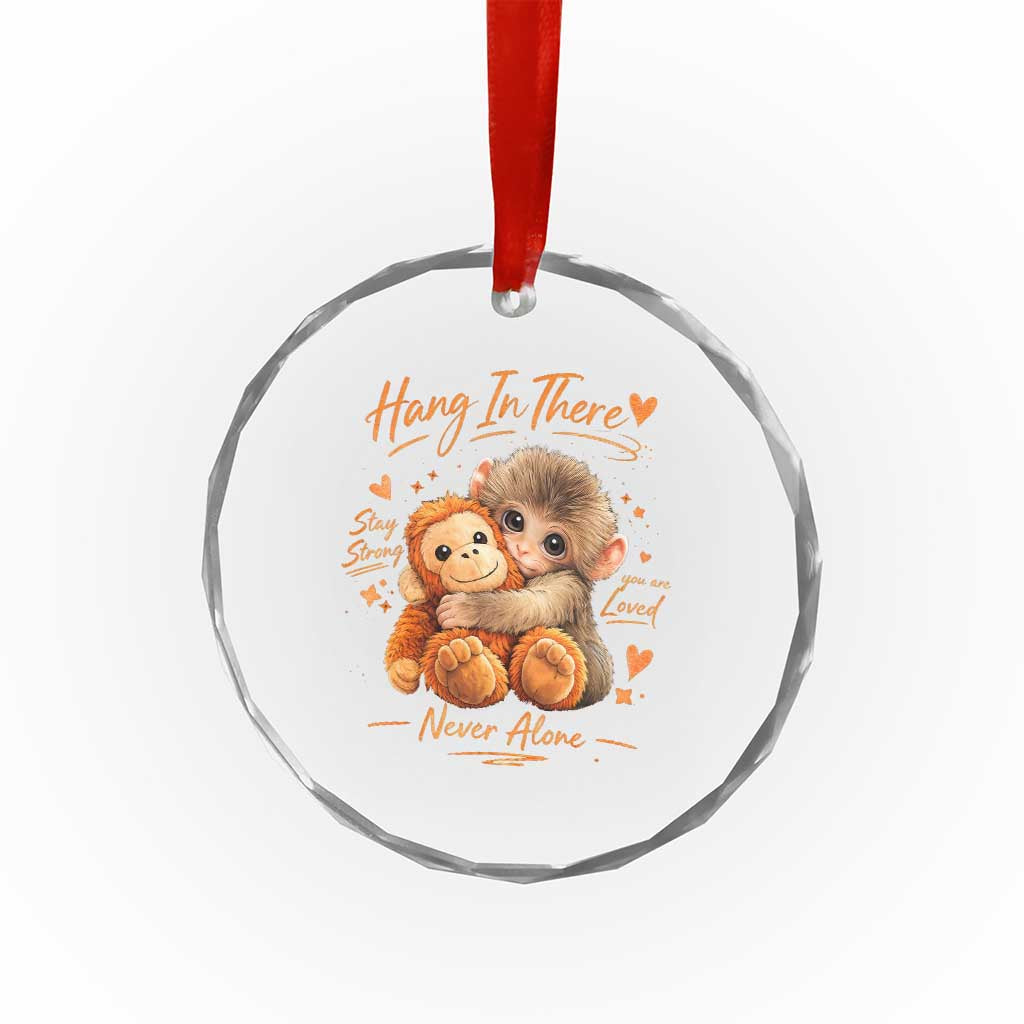 Cute Baby Monkey Punch Crystal Glass Ornament Adorable Emotional Graphic Little Punch