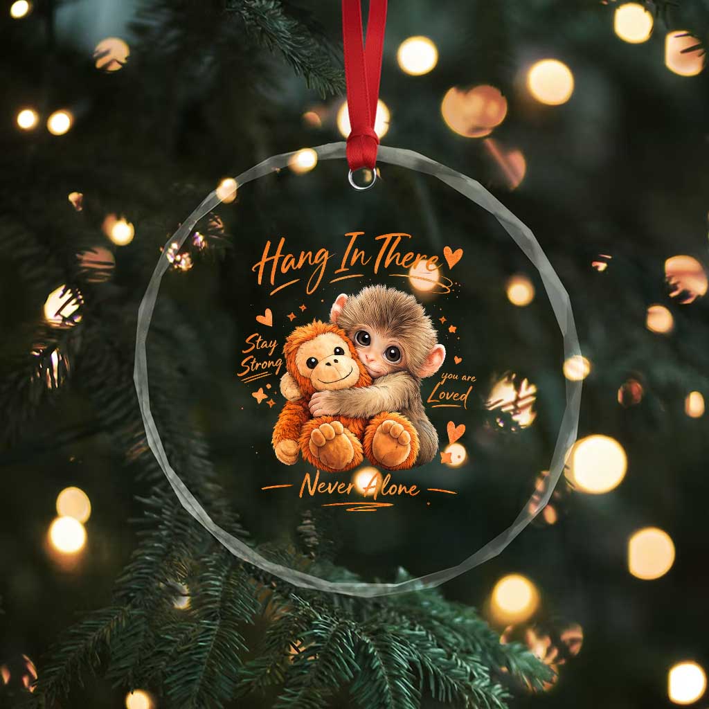 Cute Baby Monkey Punch Crystal Glass Ornament Adorable Emotional Graphic Little Punch
