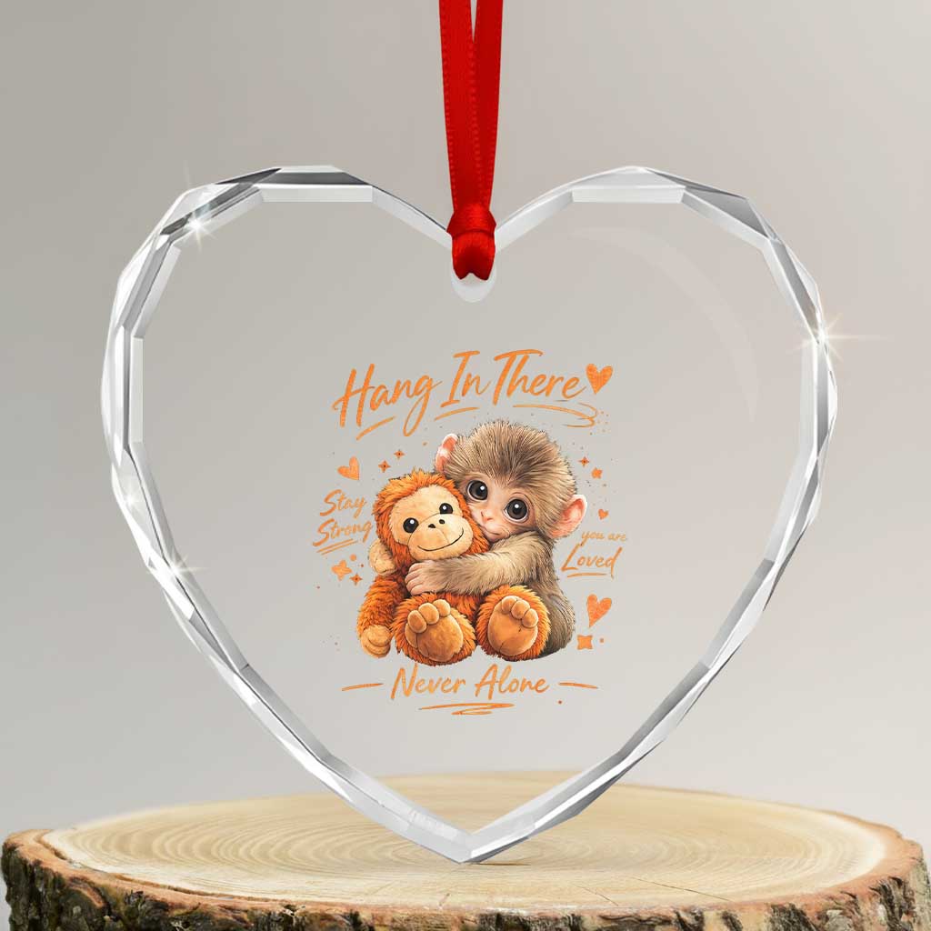 Cute Baby Monkey Punch Heart Crystal Glass Ornament Adorable Emotional Graphic Little Punch