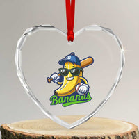 Cute Banana Graphics Heart Crystal Glass Ornament Funny Sports Baseball Lover - Wonder Print Shop