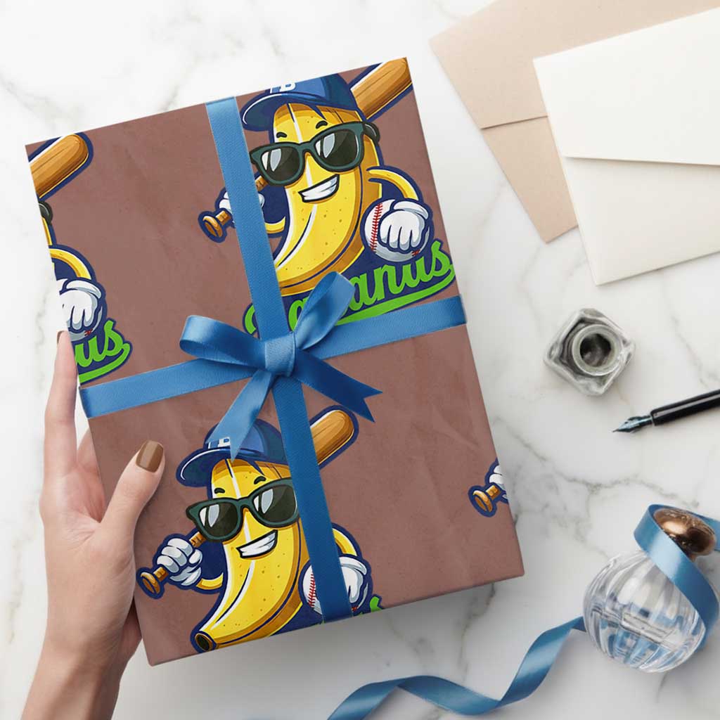 Cute Banana Graphics Wrapping Paper Roll Funny Sports Baseball Lover - Wonder Print Shop