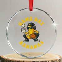 Cute Bananas Graphic Crystal Glass Ornament Game Day Cool Catcher Baseball Lover TS02