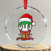 Cute Baseball Christmas Icecream Dripping Crystal Glass Ornament Holiday Ice Cream Cone with Santa Hat - Wonder Print Shop