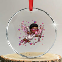 Cute Black Cupid Crystal Glass Ornament African American Valentines Day Gift - Wonder Print Shop