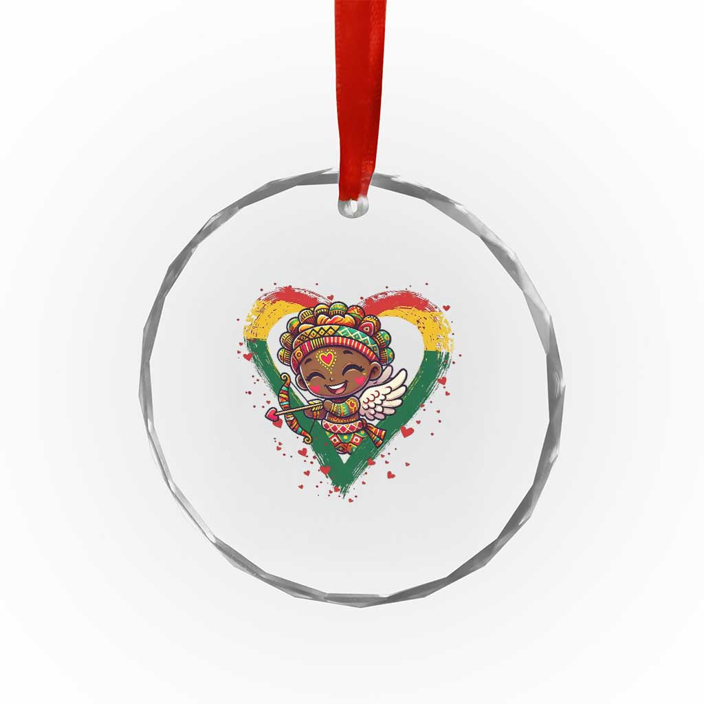 Cute Black Cupid Crystal Glass Ornament Melanin Pride Valentines Day Gift - Wonder Print Shop