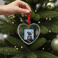 Cute Black Lab Christmas Heart Crystal Glass Ornament Holiday Dog Lover Gift Idea - Wonder Print Shop