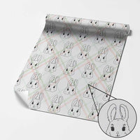 Cute Bunny Wrapping Paper Roll Kawaii Rabbit Happy Easter Day - Wonder Print Shop