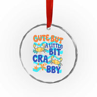 Cute But A Little Bit Crabby Crystal Glass Ornament Beach Crab Summer Vacation