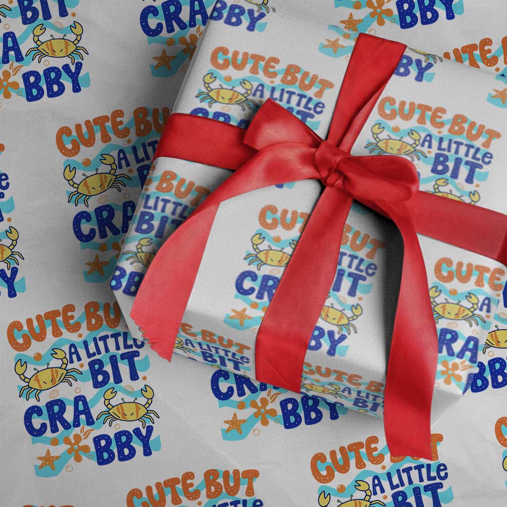 Cute But A Little Bit Crabby Wrapping Paper Roll Beach Crab Summer Vacation