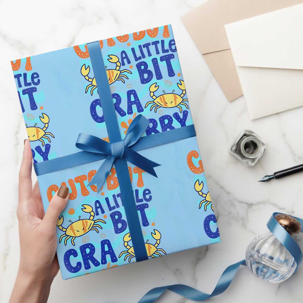 Cute But A Little Bit Crabby Wrapping Paper Roll Beach Crab Summer Vacation