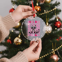 Cute But Feral Raccoon Crystal Glass Ornament Funny Sunglasses Trash Panda - Wonder Print Shop