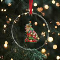Cute Capybara Xmas Tree Crystal Glass Ornament TS09