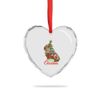 Cute Capybara Xmas Tree Heart Crystal Glass Ornament - Wonder Print Shop