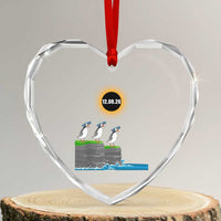 Cute Cartoon Puffins 2026 Total Solar Eclipse Heart Crystal Glass Ornament August 12 Totality Funny Astronomy Gift