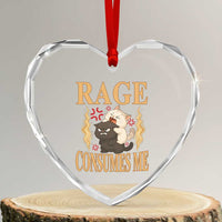 Cute Cat Heart Crystal Glass Ornament Rage Is Consuming Me - Wonder Print Shop
