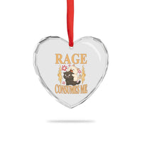 Cute Cat Heart Crystal Glass Ornament Rage Is Consuming Me - Wonder Print Shop
