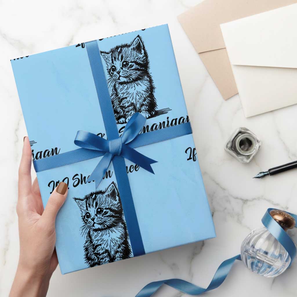 Cute Cat St Patricks Day Wrapping Paper Roll If I Shenan Once I'll Shenanigan - Wonder Print Shop