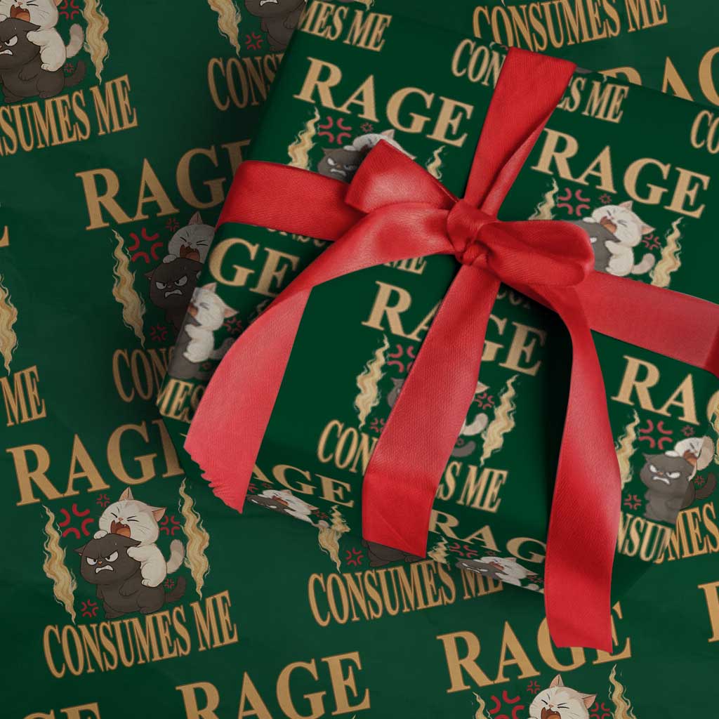 Cute Cat Wrapping Paper Roll Rage Is Consuming Me - Wonder Print Shop