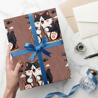 Cute Catzilla Wrapping Paper Roll The Ruler Of All Cute And Destructive Funny - Wonder Print Shop