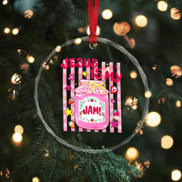 Cute Christian Faith Preppy Graphic Crystal Glass Ornament Jesus Is My Jam Strawberry Fruit Jar