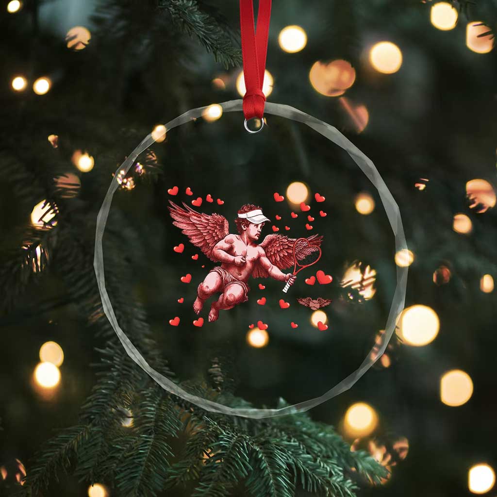 Cute Cupid Tennis Angel Crystal Glass Ornament Valentines Day Gift - Wonder Print Shop