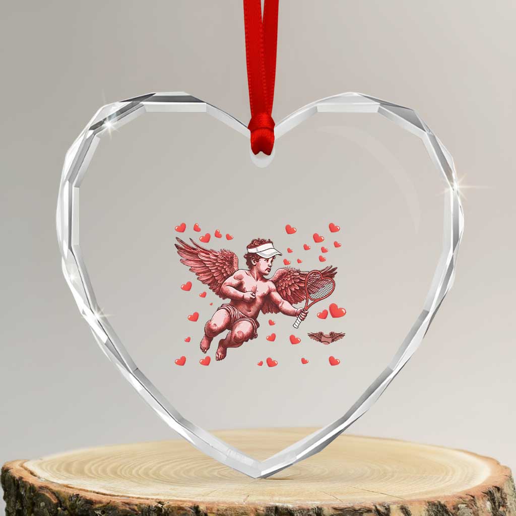 Cute Cupid Tennis Angel Heart Crystal Glass Ornament Valentines Day Gift - Wonder Print Shop