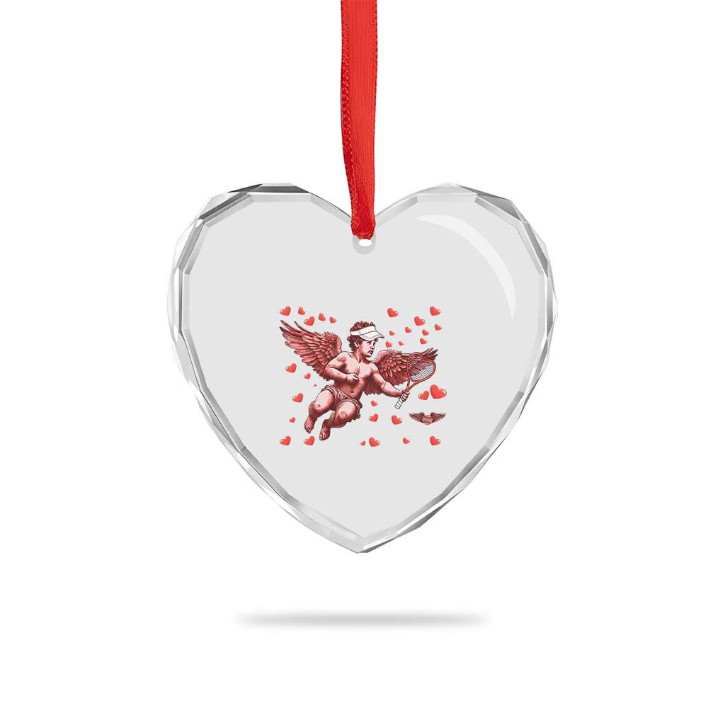 Cute Cupid Tennis Angel Heart Crystal Glass Ornament Valentines Day Gift - Wonder Print Shop