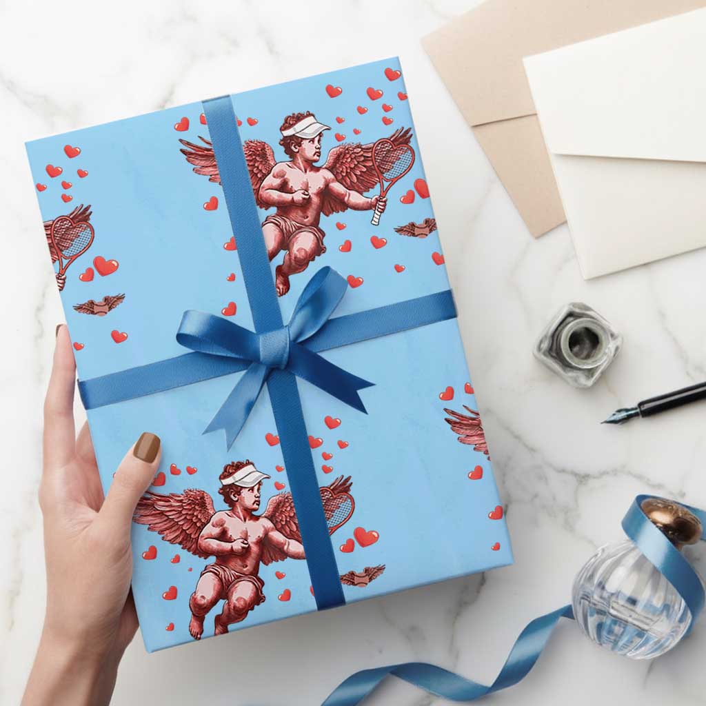 Cute Cupid Tennis Angel Wrapping Paper Roll Valentines Day Gift - Wonder Print Shop