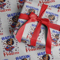Cute Dabbing Haitian Princess Kids Graphic Wrapping Paper Roll Haiti Heritage Pride