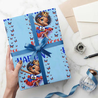 Cute Dabbing Haitian Princess Kids Graphic Wrapping Paper Roll Haiti Heritage Pride