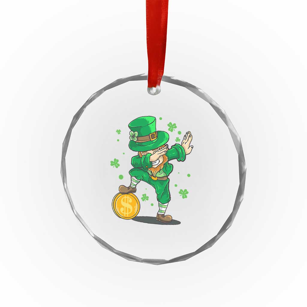 Cute Dabbing Leprechaun Crystal Glass Ornament Funny St Patricks Day TS02