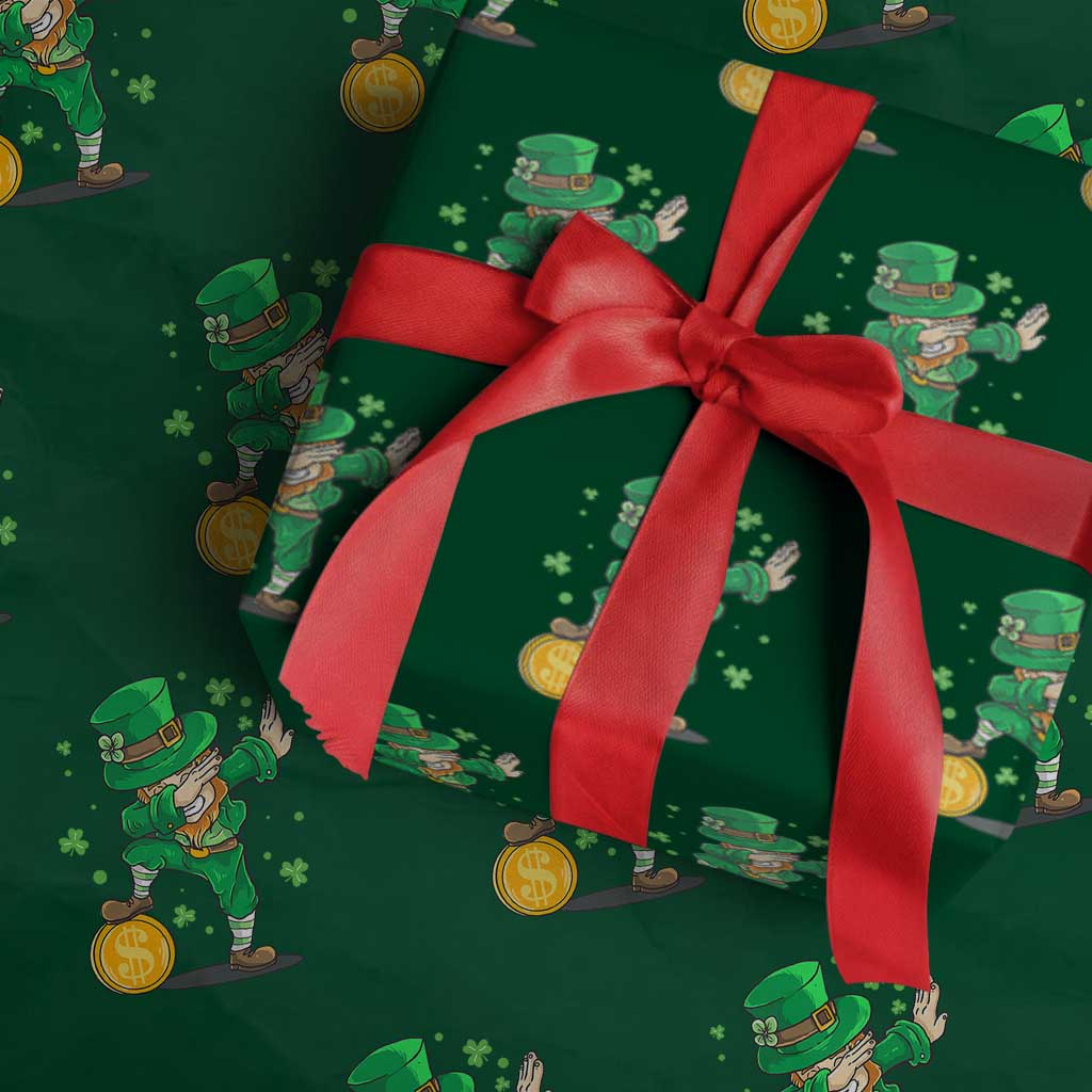 Cute Dabbing Leprechaun Wrapping Paper Roll Funny St Patricks Day - Wonder Print Shop