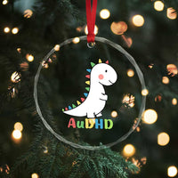 Cute Dinosaur AuDHD Crystal Glass Ornament ADHD Awareness TS02