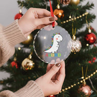Cute Dinosaur AuDHD Crystal Glass Ornament ADHD Awareness TS02