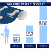 Cute Dinosaur AuDHD Wrapping Paper Roll ADHD Awareness - Wonder Print Shop