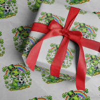 Cute Dinosaur Soccer Player Wrapping Paper Roll St Patricks Day Dino Lover