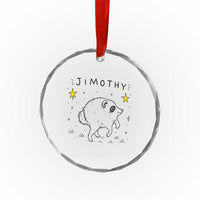Cute Doodle Starry Jimothy the Raccoon Graphic Crystal Glass Ornament Viral Seattle Trash Panda
