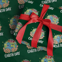 Cute Earth with Floral Earth Day Wrapping Paper Roll